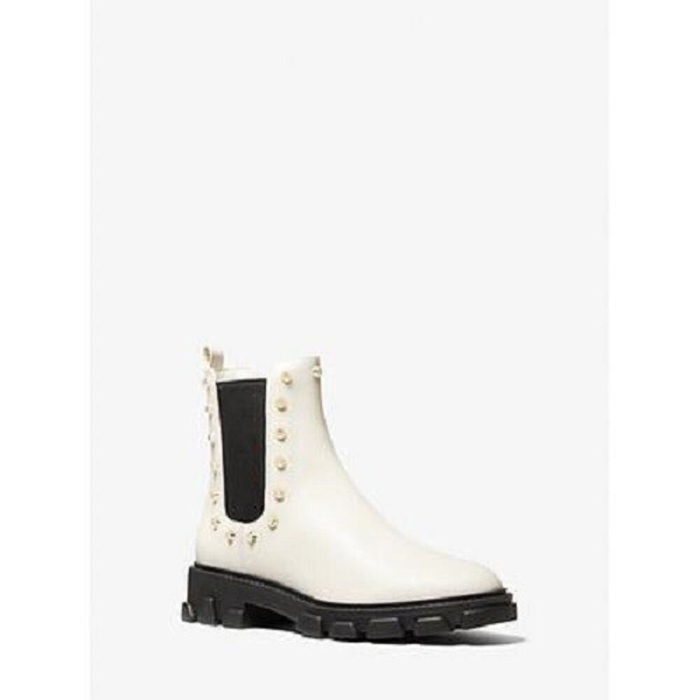 Michael Kors Ridley Astor Stud Leather Boot Natural, White Size 10M - Picture 5 of 5